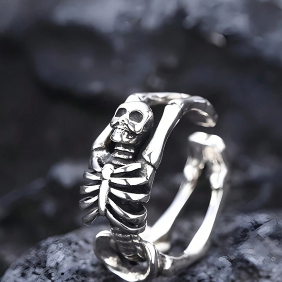 Hot Topic Silver Skeleton Ring - Picture 1 of 6